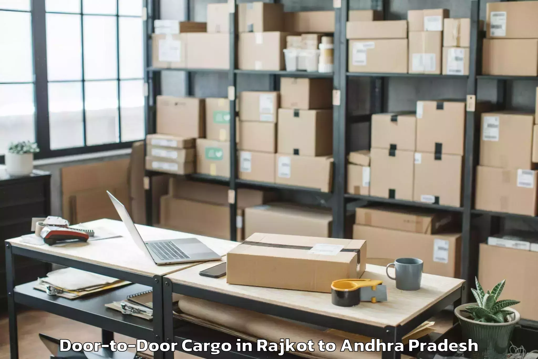 Hassle-Free Rajkot to Ulavapadu Door To Door Cargo